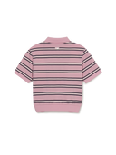 Women's Varsity Stripe Crop Polo T-shirt