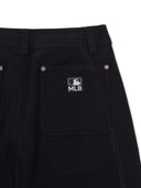 Peach Twill Cotton Incision Curve Wide Pants