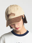 Varsity Vintage Cursive Color Block Unstructured Ball Cap