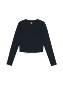 Women's Basic Slim Ribbed Crop Long Sleeve T-Shirts