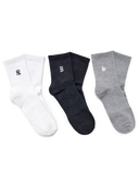 Small Logo Embroidery Socks 3pairs Set