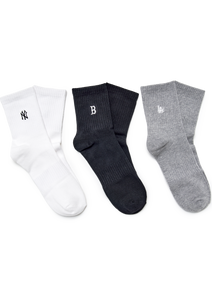Small Logo Embroidery Socks 3pairs Set