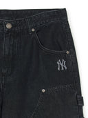 Men's Basic Small Logo Carpenter Semi Wide Denim Pants