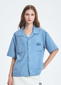 Varsity Vintage Cursive Short Sleeve Work Shirt