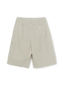 Washed Cotton Pin-Tuck Cargo Bermuda Shorts