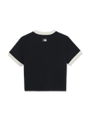 Women's Sportive Lettering Slim Crop Ringer T-shirts