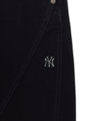 Peach Twill Cotton Incision Curve Wide Pants
