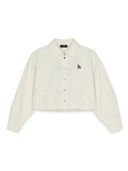 Women's Varsity Logo Cropped Denim Shirts