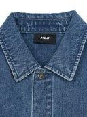 Dia Monogram Embo Patched Short Sleeve Denim Work Shirts