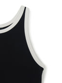 Women's Basic Ringer Crop Sleeveless T-shirt