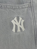 Women's Basic Small Logo Summer Tencel Wide Denim Pants