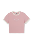 Women's Sportive Lettering Slim Crop Ringer T-shirts
