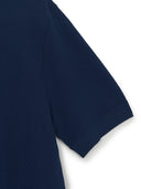 Varsity Tuck Texture Open Collar Short Sleeve Knit Pullover