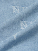 Women's Classic Random Monogram Jacquard Short Sleeve Denim Dress