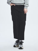 Women's Basic Cargo Denim Long Skirt