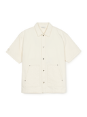 Dia Monogram Embo Patched Short Sleeve Denim Work Shirts