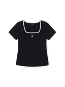 Women's Basic Square Neck Slim Fit T-shirt