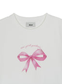 Women's Bow Tie Graphic Slim Semi Crop T-Shirts