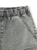 BASIC JERSEY DENIM DOUBLE KNEE SHORTS