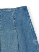 Women's Varsity Vintage Denim Cargo Pleated Skirt