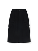 Varsity Vintage Cotton Slit Cargo Long Skirt