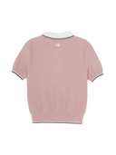 Women's Varsity Color Block Polo Short Sleeve Knit Pullover