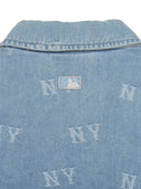Women's Classic Random Monogram Jacquard Short Sleeve Denim Dress