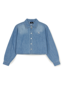 Women's Varsity Logo Cropped Denim Shirts