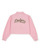 Women's Varsity Logo Cropped Denim Shirts