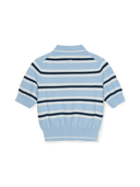 Women's Varsity Stripe Half-zip Crop Short Sleeve Knit Pullover