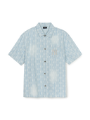 Classic Monogram Sprayed Short Sleeve Denim Shirts