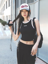 Women's Varsity Vintage Slim Crop Sleevelss