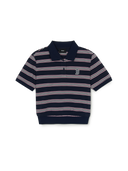 Women's Varsity Stripe Crop Polo T-shirt