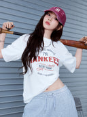 Varsity Vintage Color Graphic Over Fit T-shirt