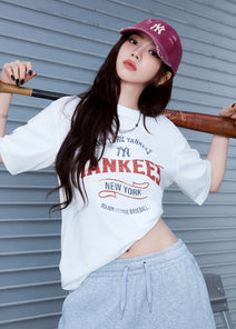 Varsity Vintage Color Graphic Over Fit T-shirt