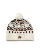 NORDIC PATTERN POMPOM BEANIE