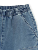 BASIC JERSEY DENIM DOUBLE KNEE SHORTS