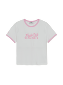 Women's Lettering Slim Semi Crop Linger T-shirts