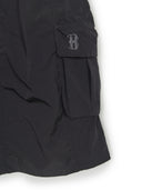 Gorpcore Glossy Nylon Puckering Cargo Midi Skirt