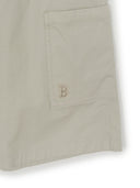 Washed Cotton Pin-Tuck Cargo Bermuda Shorts