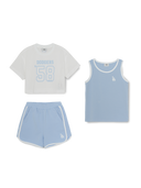 Sportive Varsity Mesh T-shirt Set (Girl's)