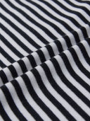 Women's Varsity Stripe Off Shoulder Slim Semi Crop T-Shirts
