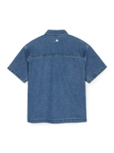 Dia Monogram Embo Patched Short Sleeve Denim Work Shirts