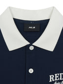 Basic Small Letter Comfortable Fit Polo T-Shirts