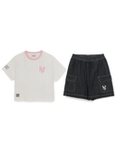 Street Basic Striped Denim T-shirt Set (Girl's)