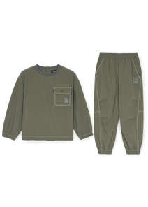 Basic Outdoor Woven Sweatshirt Set