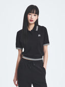 Women's Basic Crop Polo T-shirt