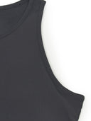 Women Basic Small Logo Ribbed Crop Top
