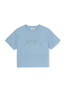 Women's Denimlike Lettering Big Lux Crop T-shirt