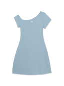 Women's Basic Off Shoulder Shirring Ribbed Dress